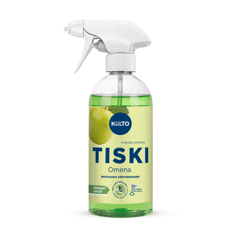 Kiilto biohajoava suihkutettava käsitiskiaine Omena
